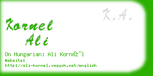 kornel ali business card